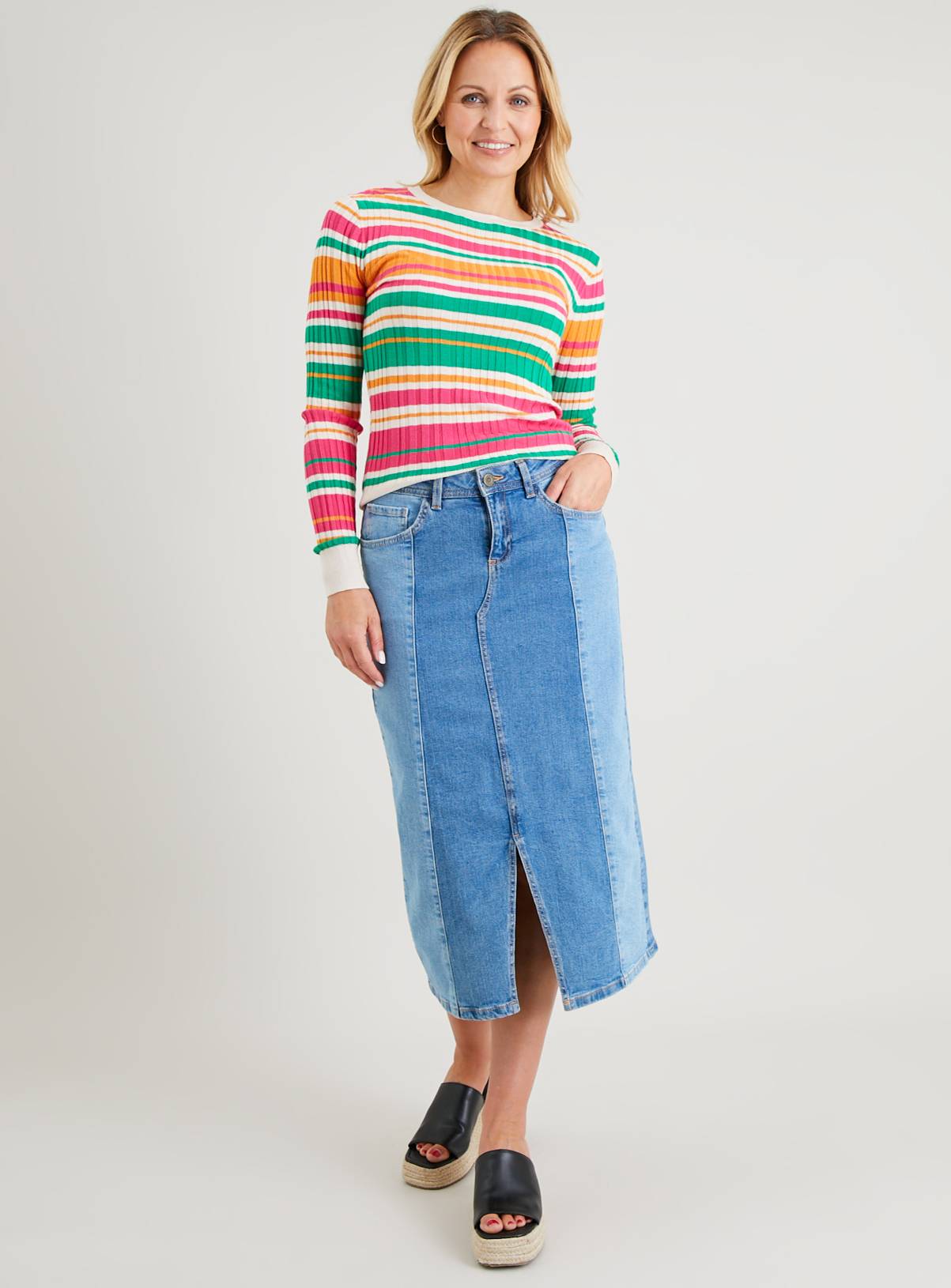 Bright Ribbed Stripe Jumper 10 - Image 2